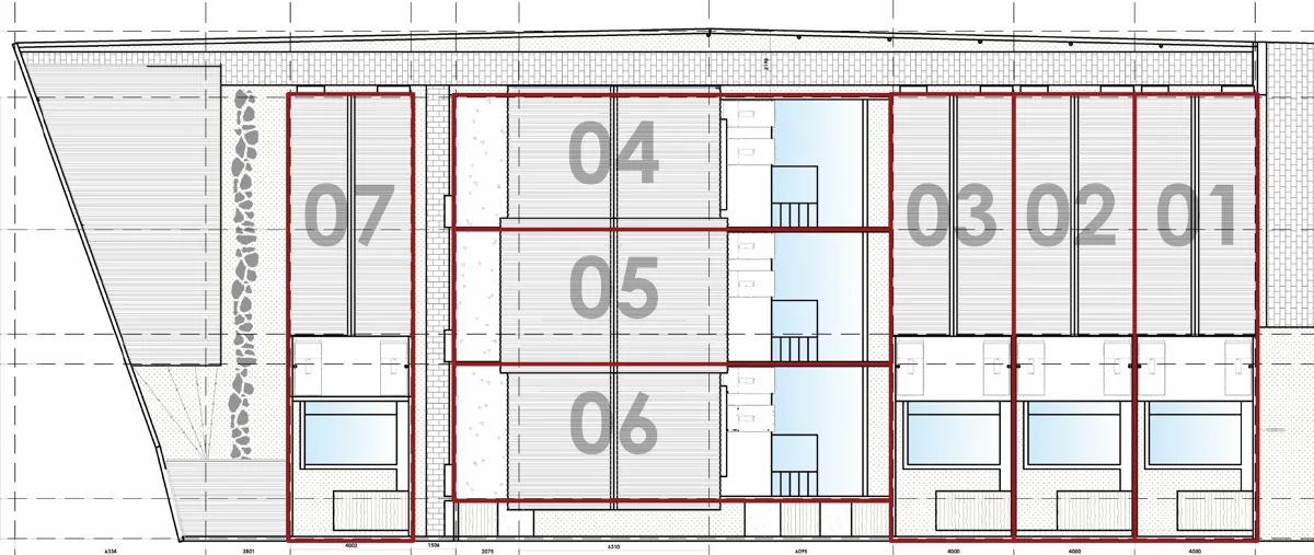 Seven Roots Village site plan: 7 villas, yoga area and barbecue